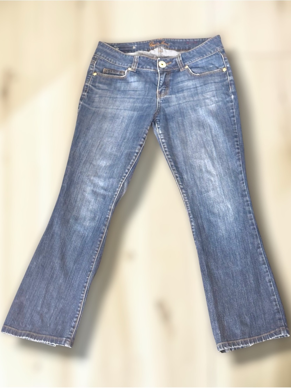 Guess VINTAGE Y2K Women’s Blue Boot Cut Jeans with Embellished Pockets - 29x29 - Picture 2 of 3